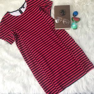 J.Crew | Navy and Red Striped Dress Women’s M